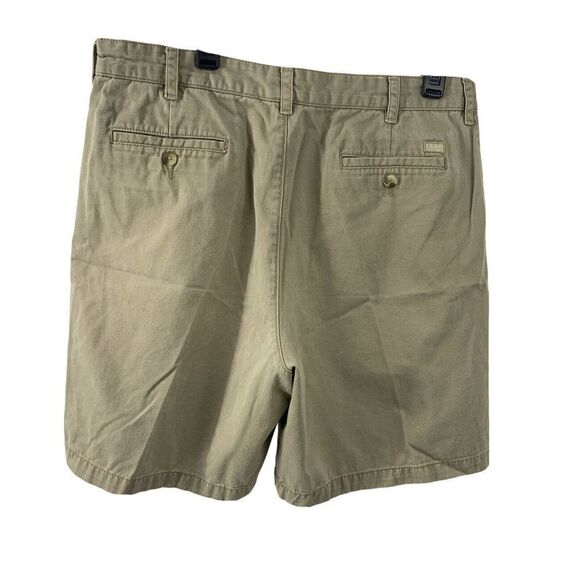 IZOD Khaki Chino Shorts Mens Size 38 Flat Front - Picture 2 of 4